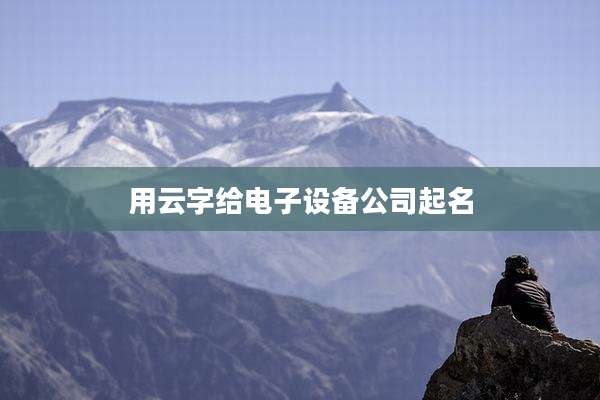 用云字给电子设备公司起名