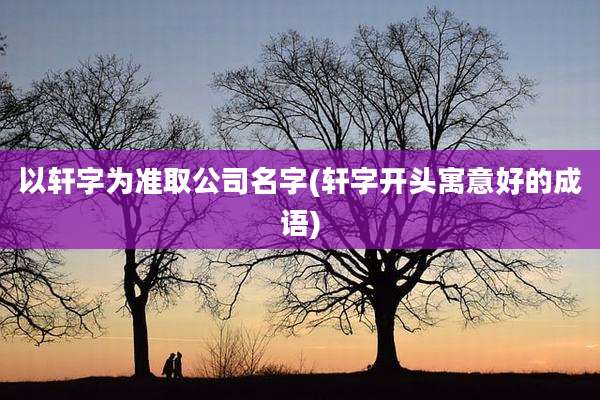 以轩字为准取公司名字(轩字开头寓意好的成语)