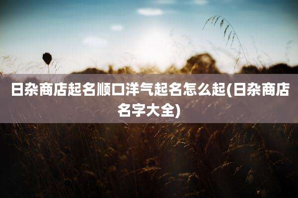 日杂商店起名顺口洋气起名怎么起(日杂商店名字大全)