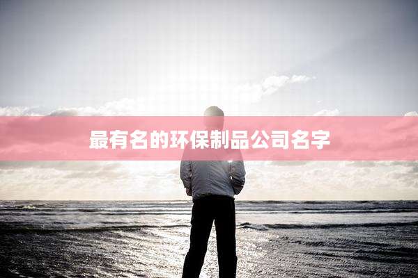 最有名的环保制品公司名字