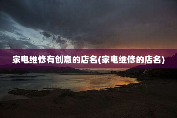 家电维修有创意的店名(家电维修的店名)