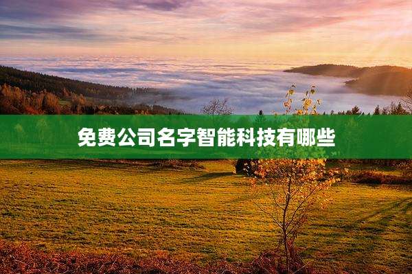 免费公司名字智能科技有哪些