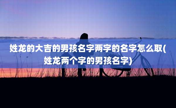 姓龙的大吉的男孩名字两字的名字怎么取(姓龙两个字的男孩名字)