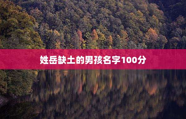 姓岳缺土的男孩名字100分