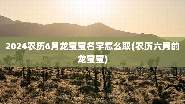 2024农历6月龙宝宝名字怎么取(农历六月的龙宝宝)