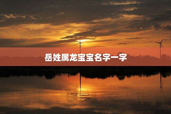 岳姓属龙宝宝名字一字