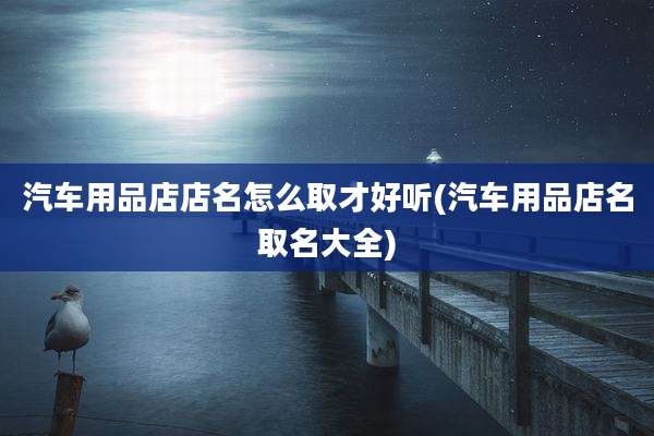 汽车用品店店名怎么取才好听(汽车用品店名取名大全)