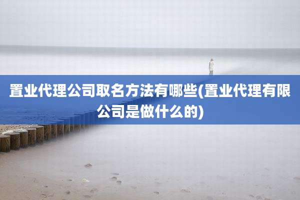 置业代理公司取名方法有哪些(置业代理有限公司是做什么的)