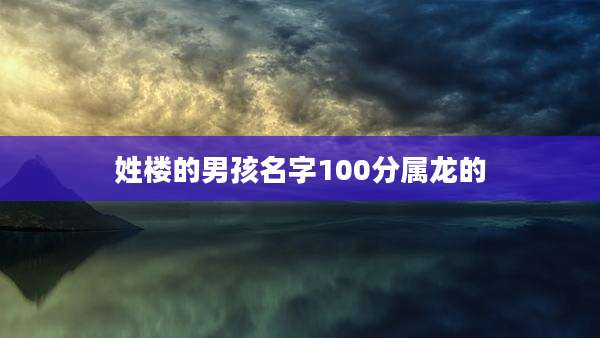姓楼的男孩名字100分属龙的