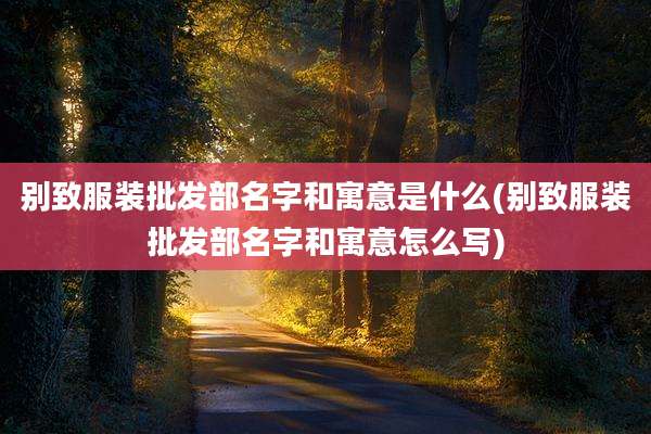 别致服装批发部名字和寓意是什么(别致服装批发部名字和寓意怎么写)