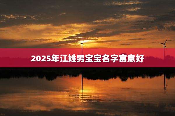 2025年江姓男宝宝名字寓意好