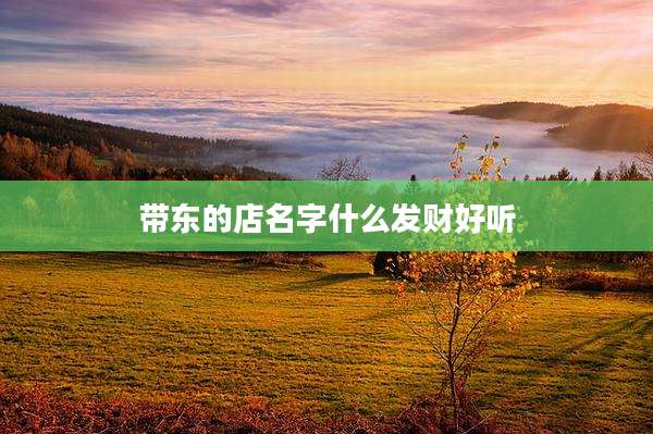 带东的店名字什么发财好听