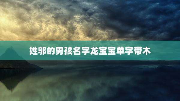 姓邬的男孩名字龙宝宝单字带木