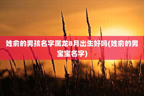 姓俞的男孩名字属龙8月出生好吗(姓俞的男宝宝名字)
