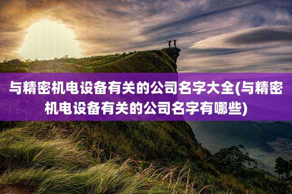 与精密机电设备有关的公司名字大全(与精密机电设备有关的公司名字有哪些)