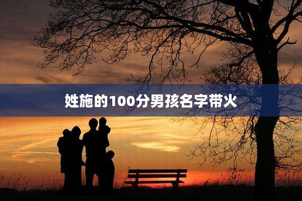 姓施的100分男孩名字带火