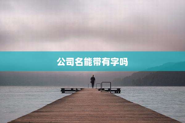 公司名能带有字吗