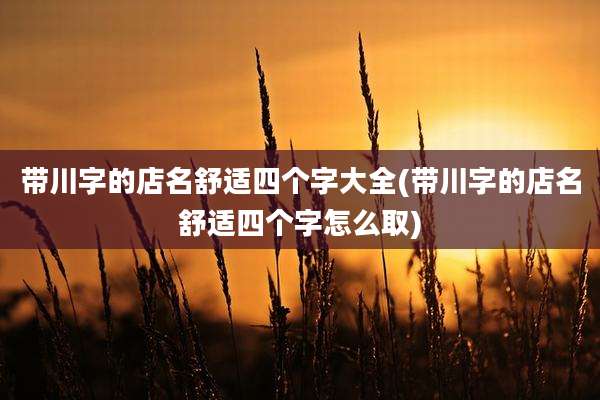 带川字的店名舒适四个字大全(带川字的店名舒适四个字怎么取)