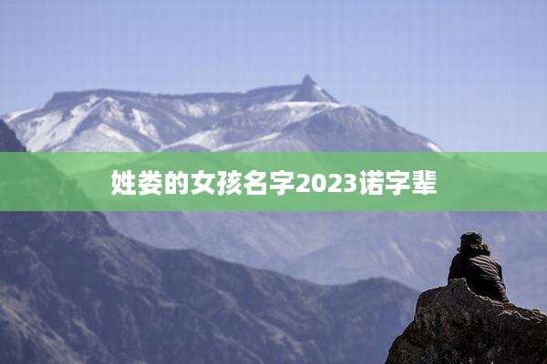 姓娄的女孩名字2023诺字辈