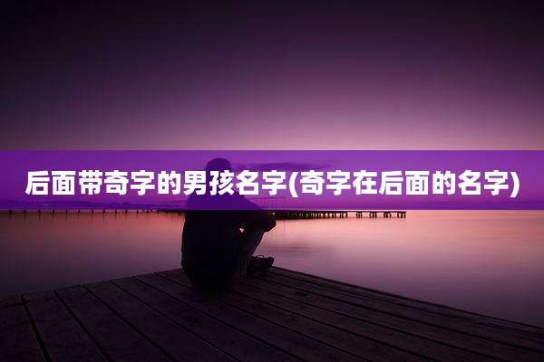 后面带奇字的男孩名字(奇字在后面的名字)