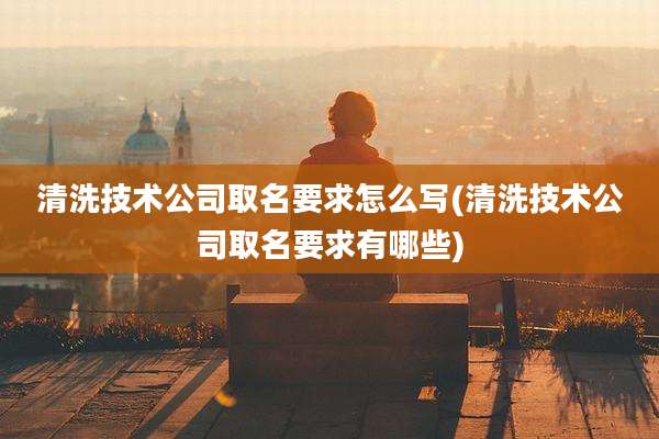 清洗技术公司取名要求怎么写(清洗技术公司取名要求有哪些)