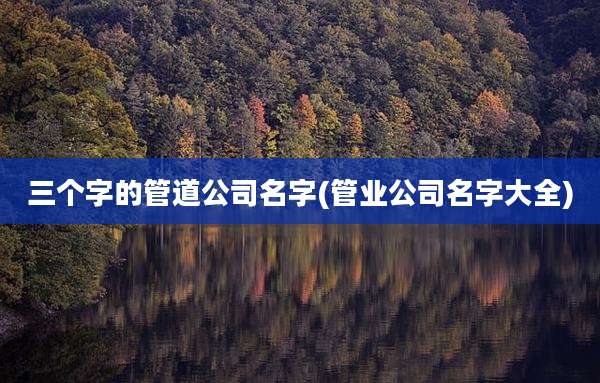 三个字的管道公司名字(管业公司名字大全)