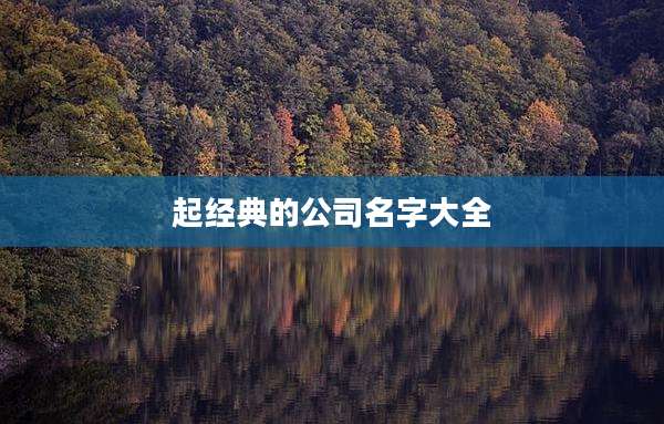 起经典的公司名字大全