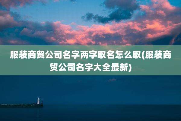 服装商贸公司名字两字取名怎么取(服装商贸公司名字大全最新)