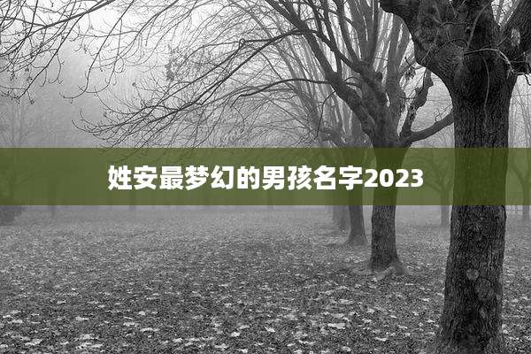 姓安最梦幻的男孩名字2023