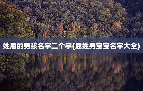 姓屈的男孩名字二个字(屈姓男宝宝名字大全)