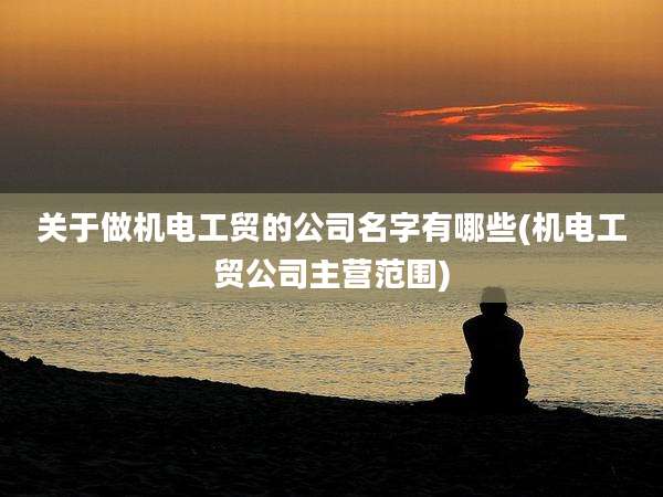 关于做机电工贸的公司名字有哪些(机电工贸公司主营范围)
