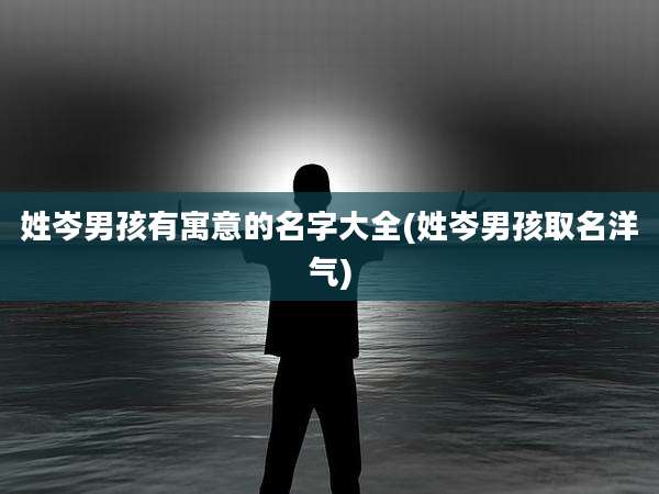 姓岑男孩有寓意的名字大全(姓岑男孩取名洋气)