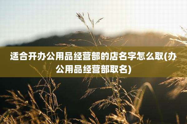 适合开办公用品经营部的店名字怎么取(办公用品经营部取名)