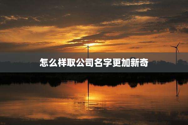 怎么样取公司名字更加新奇