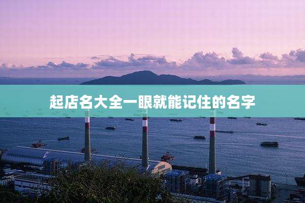 起店名大全一眼就能记住的名字