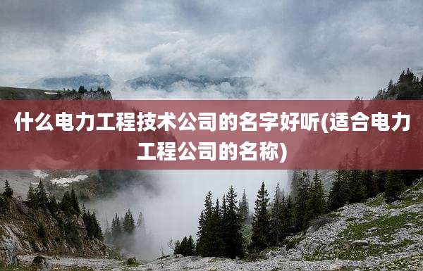 什么电力工程技术公司的名字好听(适合电力工程公司的名称)