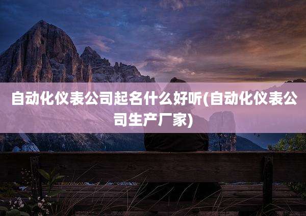 自动化仪表公司起名什么好听(自动化仪表公司生产厂家)