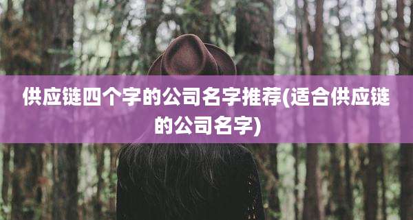供应链四个字的公司名字推荐(适合供应链的公司名字)