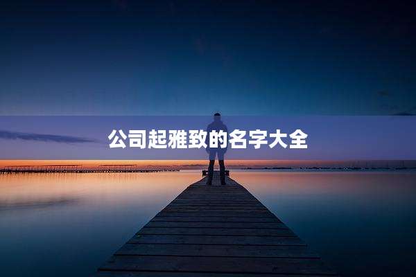 公司起雅致的名字大全