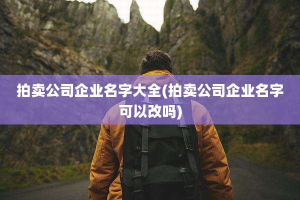 拍卖公司企业名字大全(拍卖公司企业名字可以改吗)