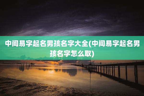 中间易字起名男孩名字大全(中间易字起名男孩名字怎么取)