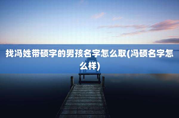 找冯姓带硕字的男孩名字怎么取(冯硕名字怎么样)