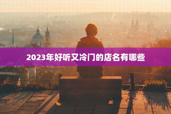 2023年好听又冷门的店名有哪些