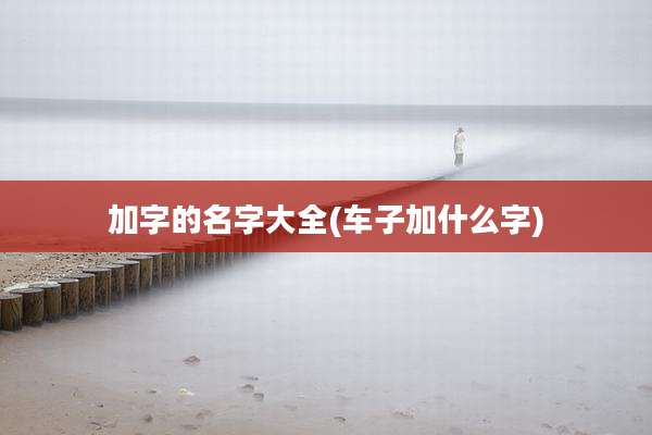 加字的名字大全(车子加什么字)