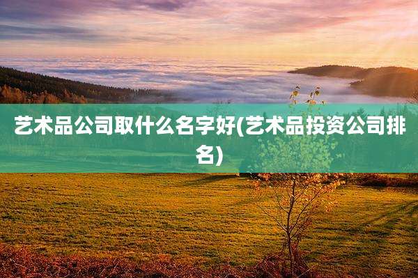 艺术品公司取什么名字好(艺术品投资公司排名)