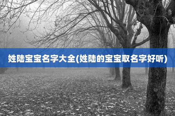 姓陆宝宝名字大全(姓陆的宝宝取名字好听)