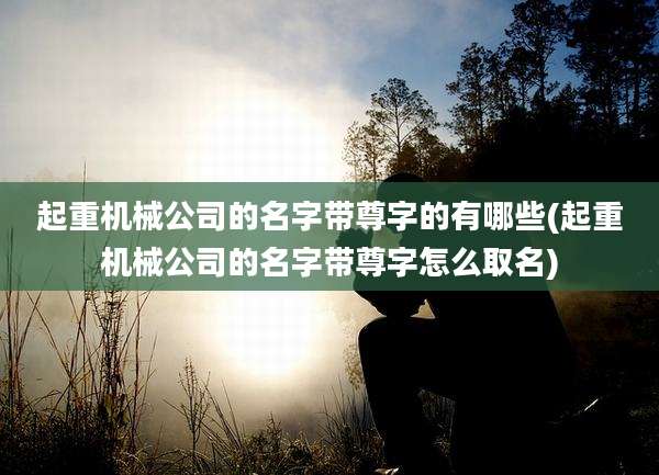 起重机械公司的名字带尊字的有哪些(起重机械公司的名字带尊字怎么取名)