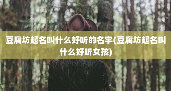 豆腐坊起名叫什么好听的名字(豆腐坊起名叫什么好听女孩)