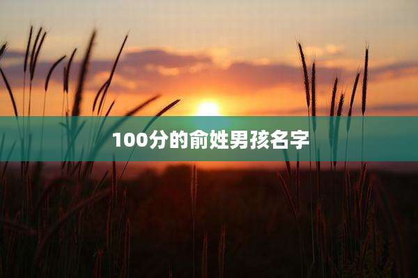 100分的俞姓男孩名字