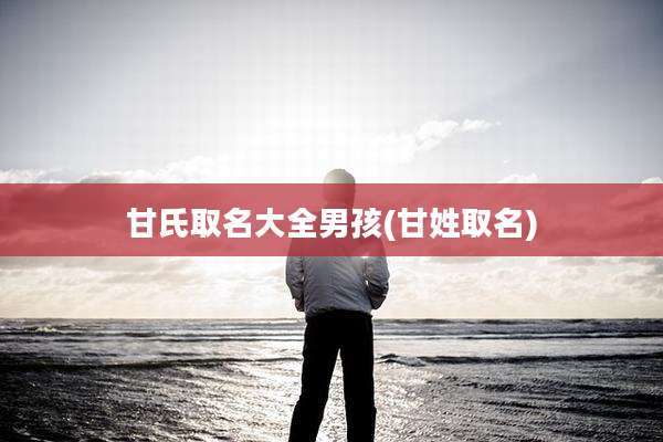 甘氏取名大全男孩(甘姓取名)